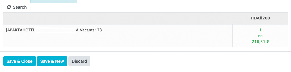 Captura de pantalla de la funcionalidad de reservas tentativas en el PMS de Astro HMS